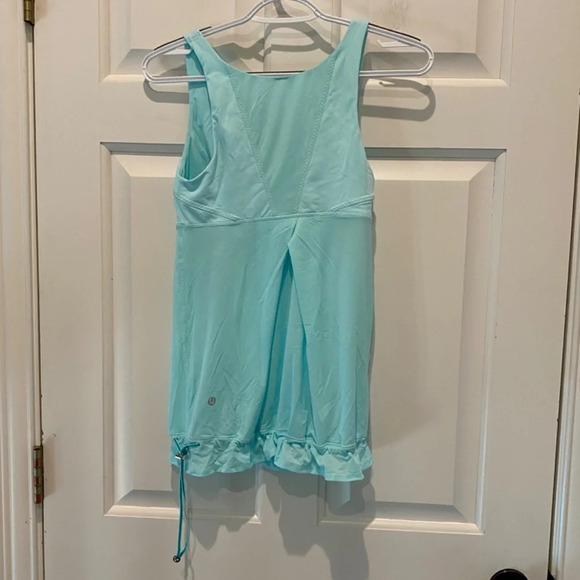Lululemon Run: Ta Ta Topper tank top Spry Blue empire waist 16756 - Picture 10 of 13